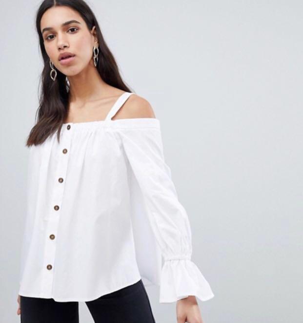 white off the shoulder plus size top
