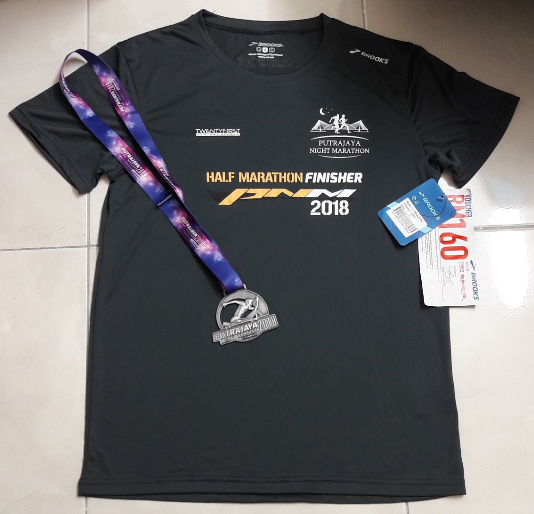 Putrajaya Night Marathon 2018 Finisher Tee Medal Voucher Sports Athletic Sports Clothing On Carousell