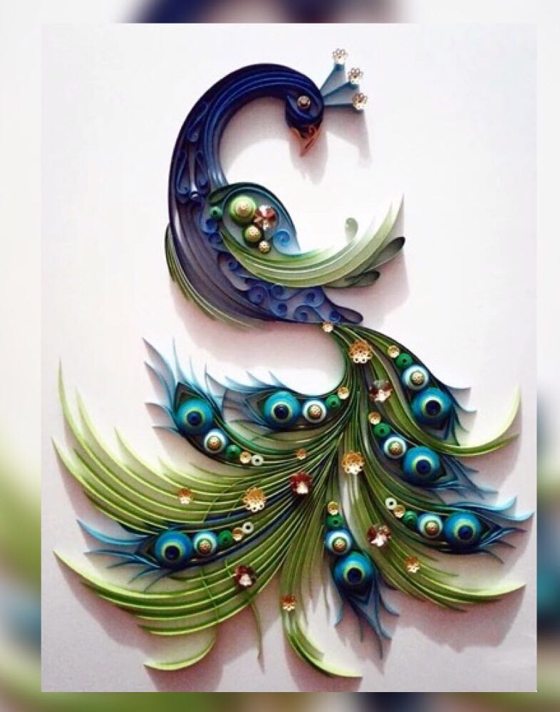 Download Quilling art - Peacock, Design & Craft, Handmade Craft on Carousell