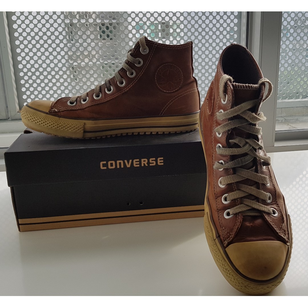 brown leather converse boots