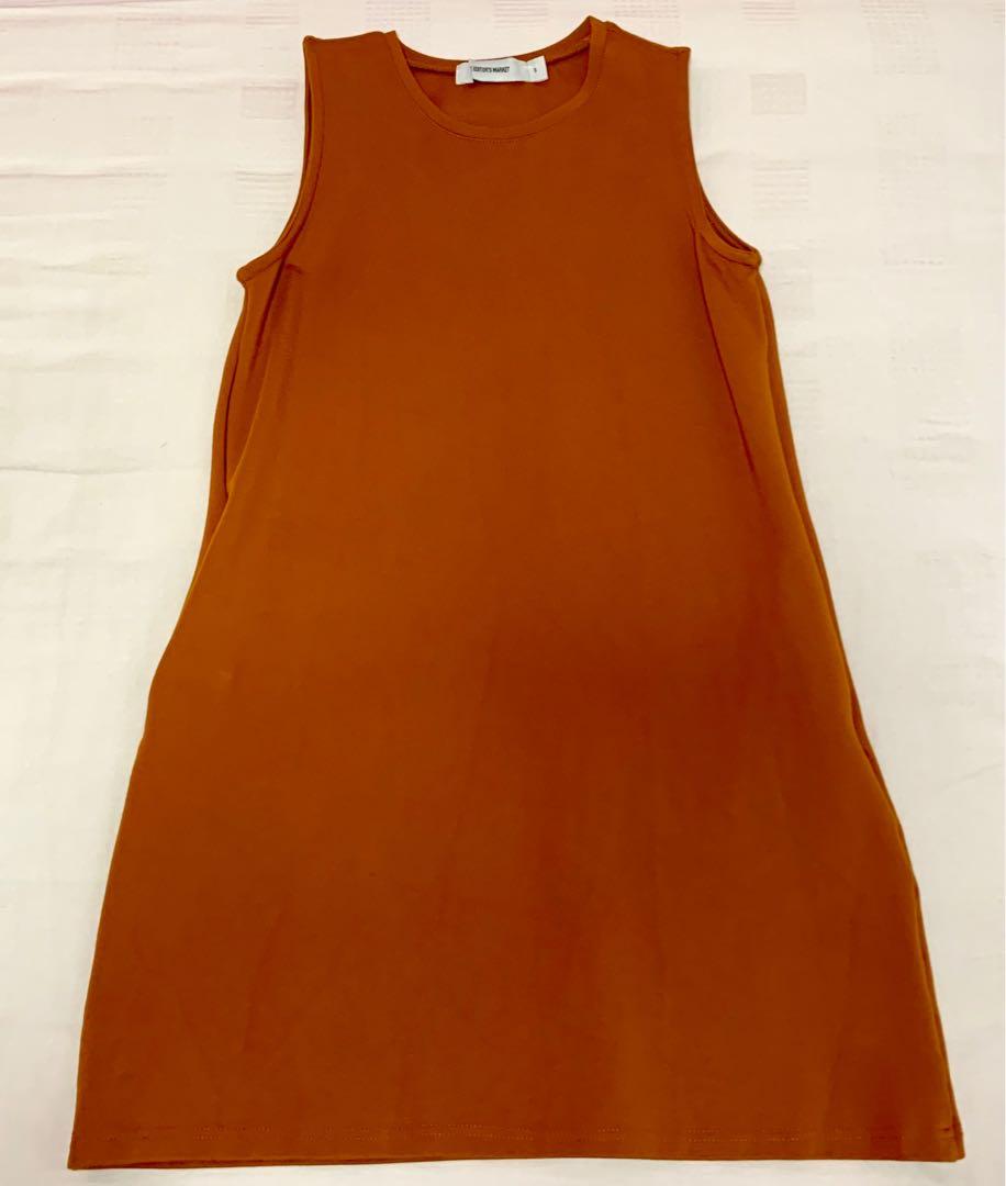 burnt orange shift dress