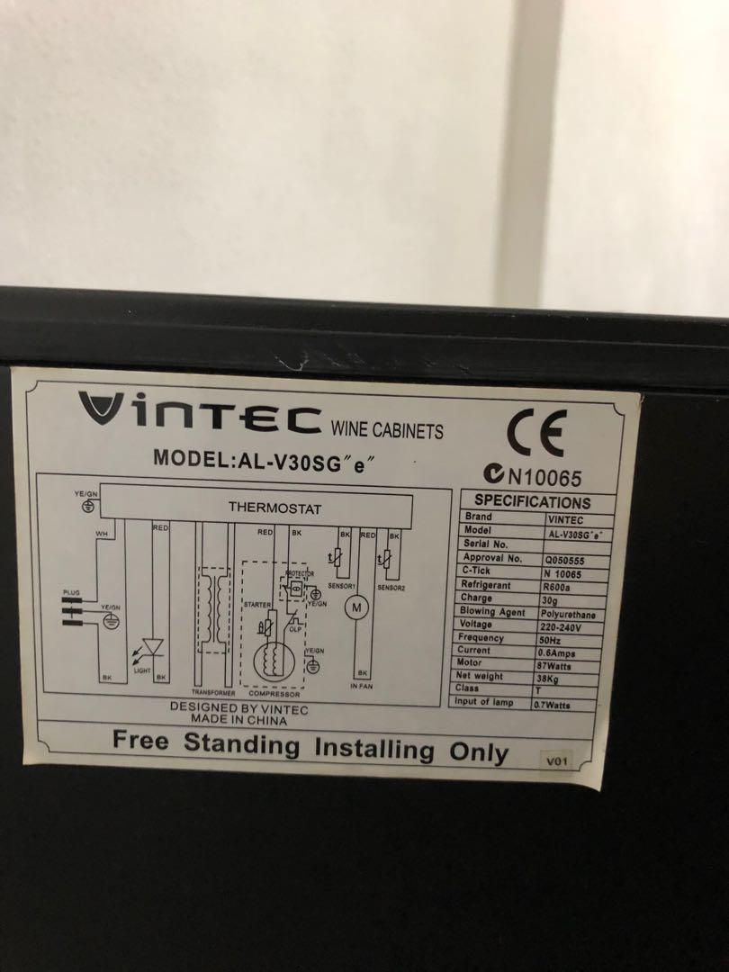 Vintec ALV30SG Wine Fridge, TV & Home Appliances, Kitchen Appliances