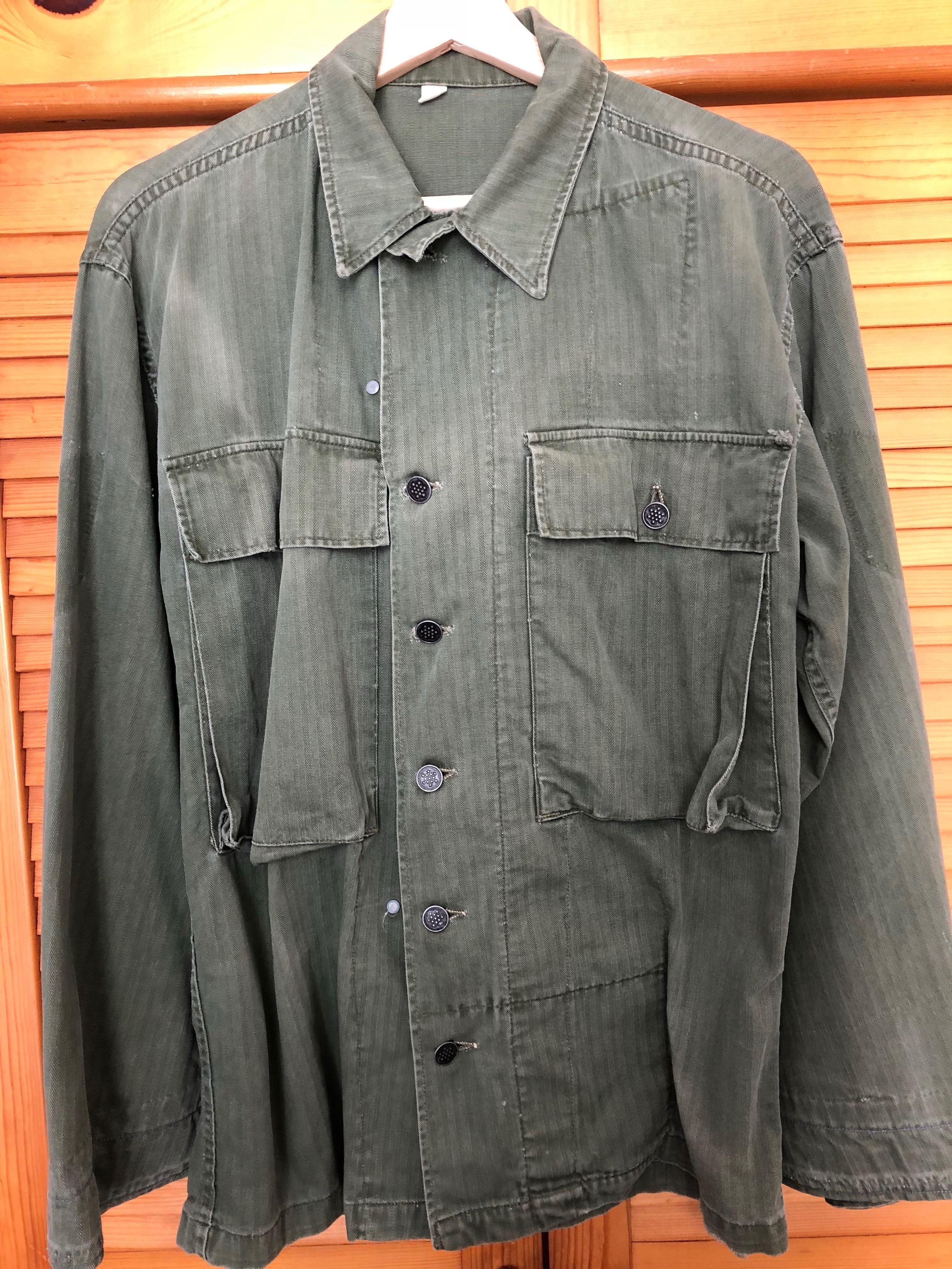 WWII US ARMY HBT 13star fatigue shirt jacket 36R, 男裝, 外套及戶外