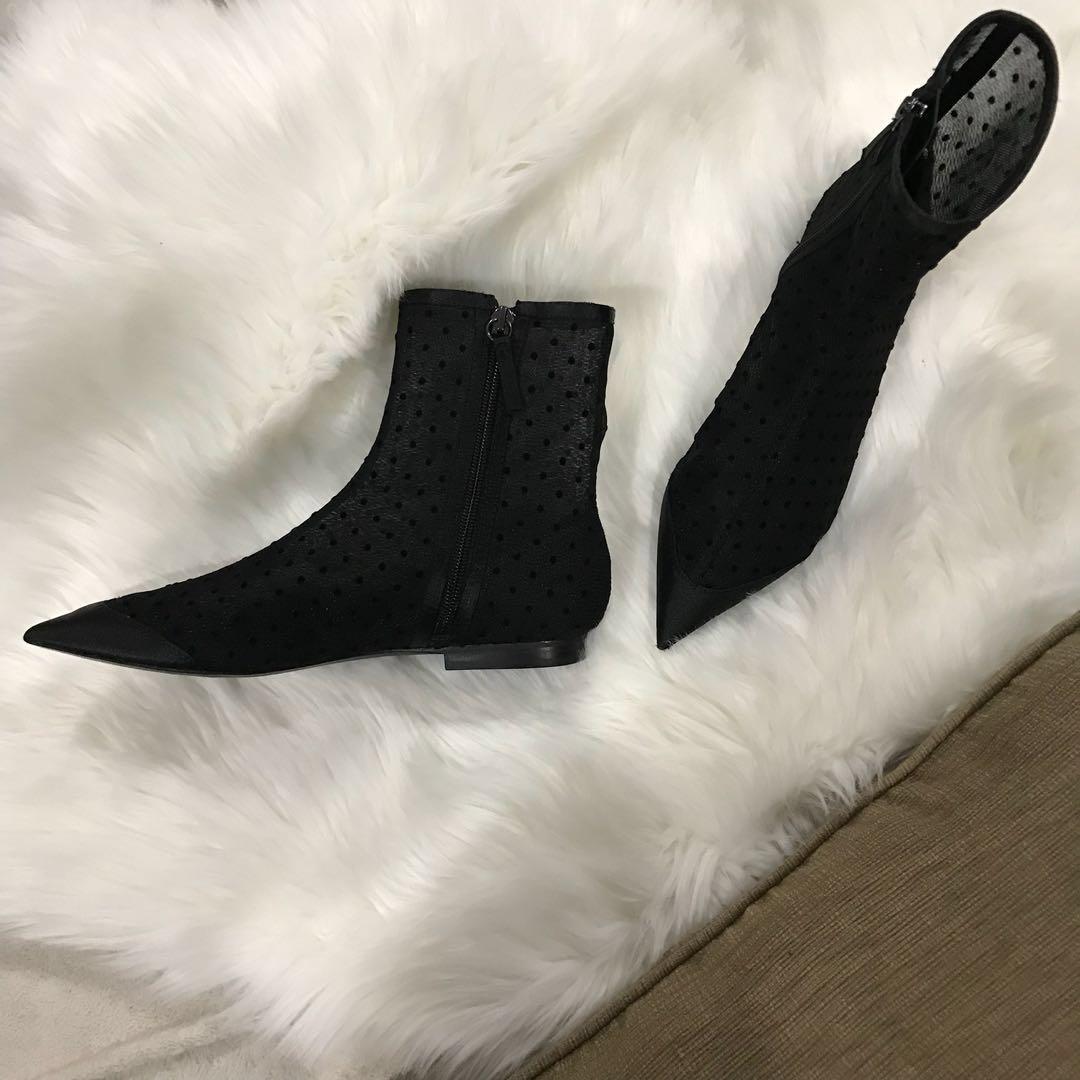 zara mesh ankle boots