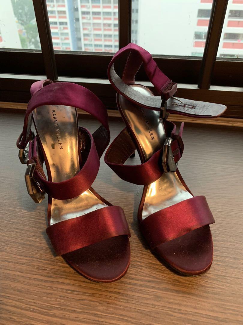 125 Karen Millen Strappy purple heels 