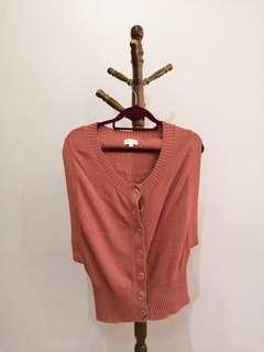 SEED brick red knitted vest