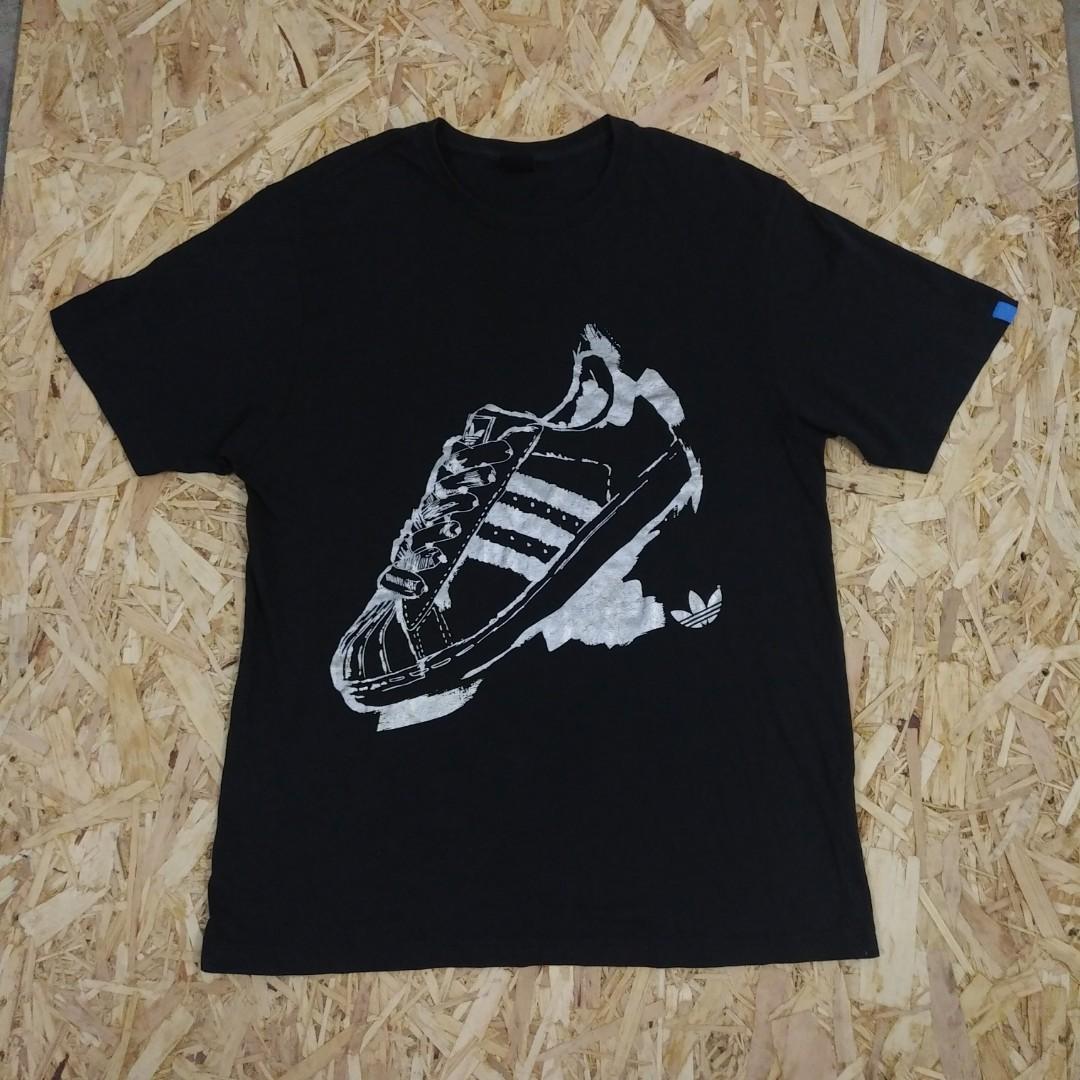 adidas t shirt with trainers on it