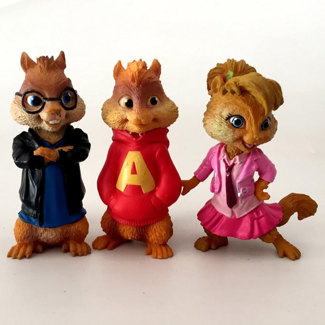Alvin And The Chipmunks Figurines Cake Toppers 3 Pcs A Set