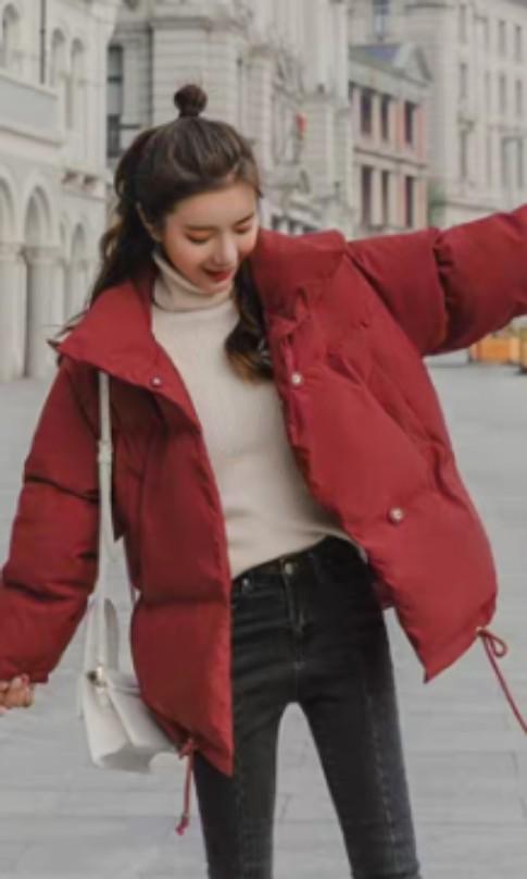 BN Women Winter Spring Korean Style Loose Red Coat Jacket