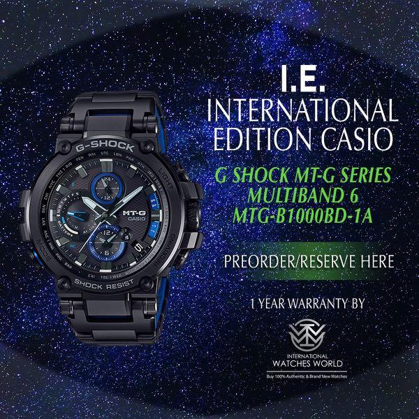 Casio International Edition G Shock Mt G Multiband 6 Tough Mvt Mtg B1000bd 1a Black Ip Men S Fashion Watches On Carousell