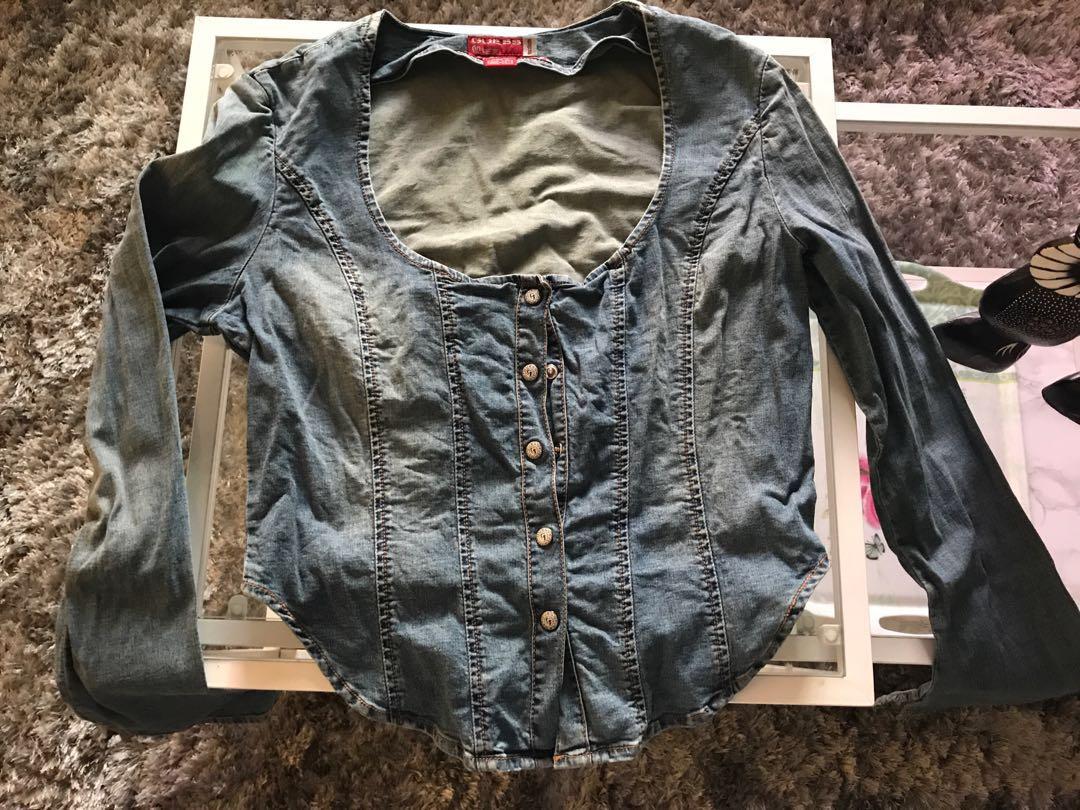 half cut denim jacket