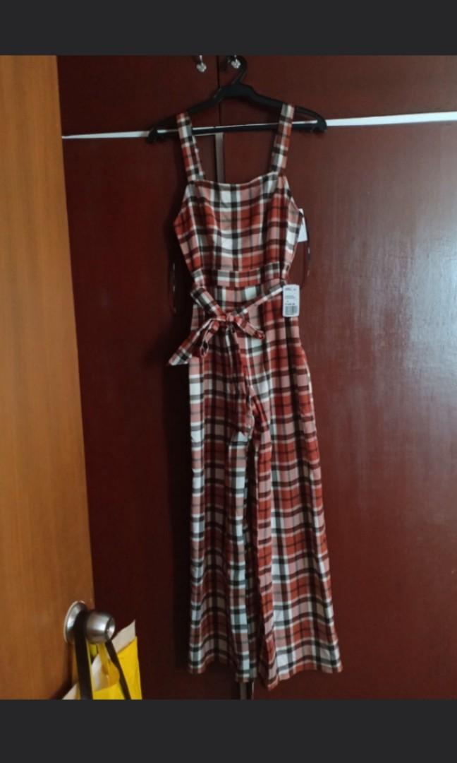 forever 21 plaid jumpsuit