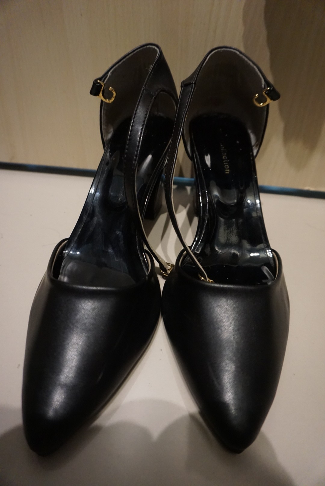 Gibi Collection black ankle strap heels size 8 Women s Fashion Footwear Heels on Carousell