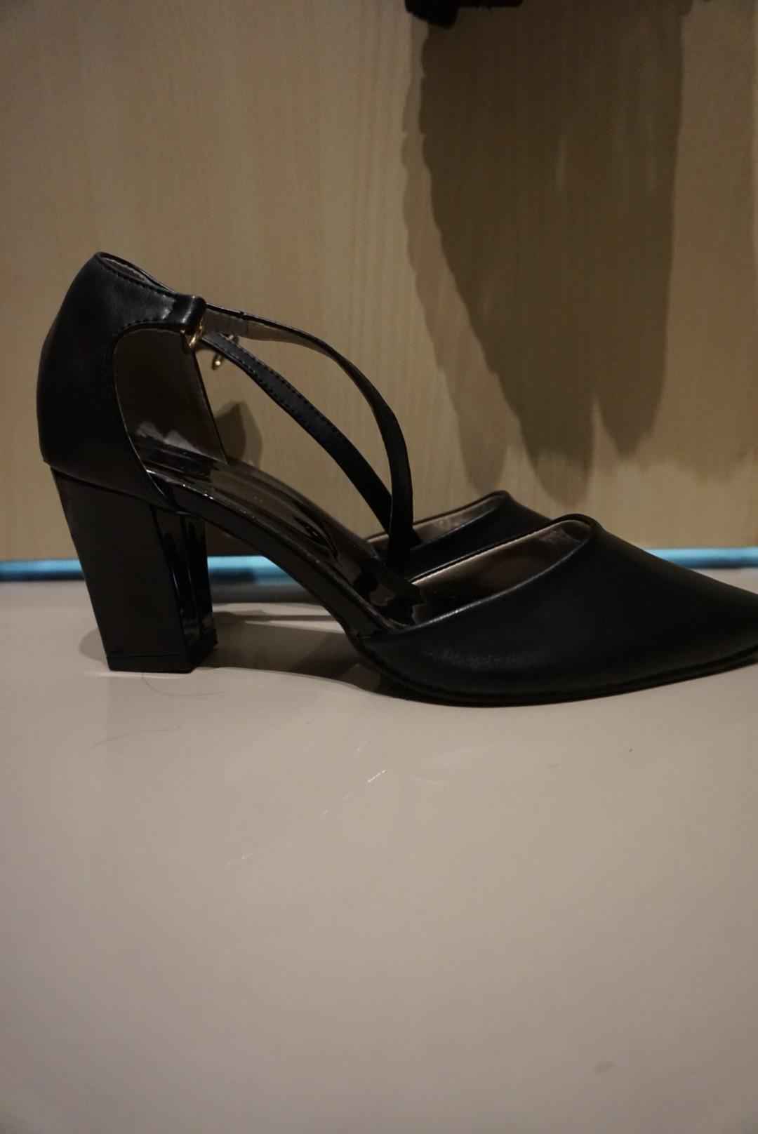 Gibi Collection black ankle strap heels (size 8) (Category: Heels) located in Quezon City. Submitted by bkk2basics (Listing ID 199379234, Image 2). Description: - in good condition - used only twice - sexy when worn, creates slimming effect - ankle strap elevates business casual or formal outfits RFS: decluttering Lalamove, grab delivery, and shipping options available at buyer's expense Meetups only at SM North and Trinoma.