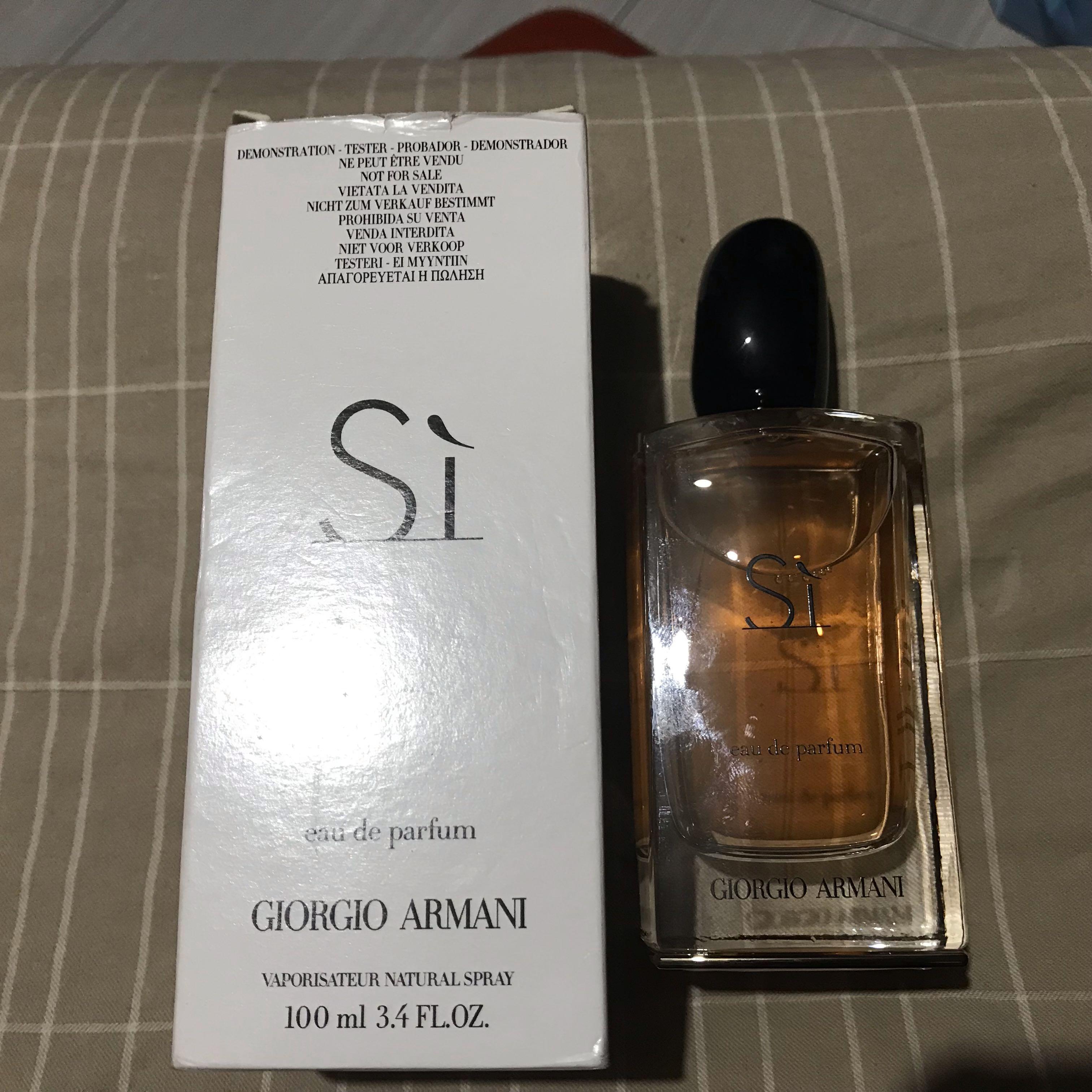 Giorgio Armani Si Parfum (In store tester) (Category: Fragrance & Deodorants) located in Manila. Submitted by alyflo_ (Listing ID 199252621, Image 1). Description: mall tester!!! 100% authentic money back guarantee Rfs: resignation sale.