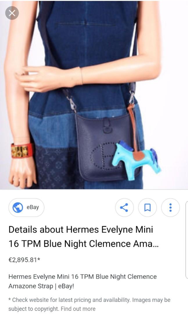hermes mini evelyne bleu nuit