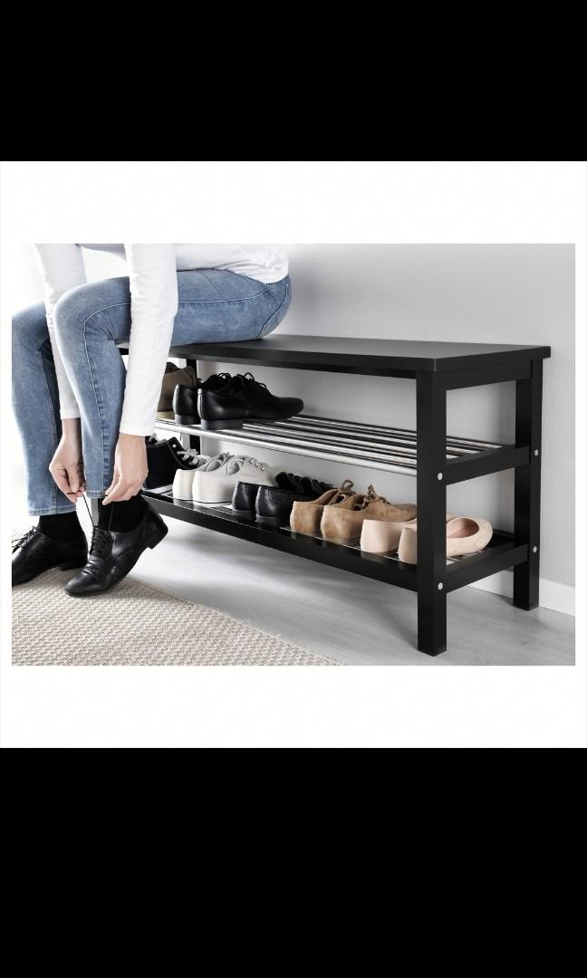 IKEA Tjusig Shoe Bench Furniture Home Living Furniture Tables