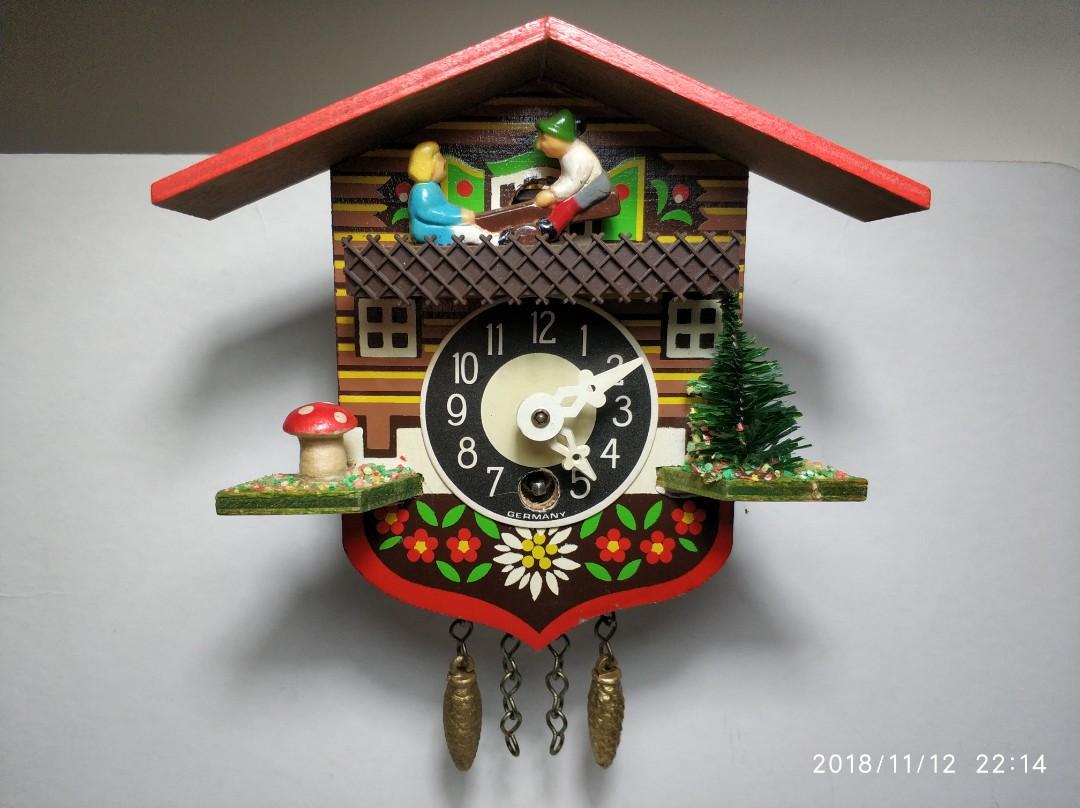 Extremely Rare Mini J. Engstler Cuckoo Clock Made In Germany, WoodMade