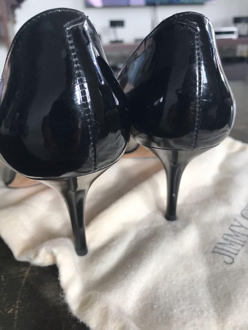 jimmy choo black patent leather shoes