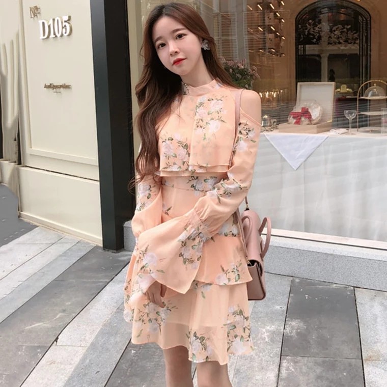 dress floral korea