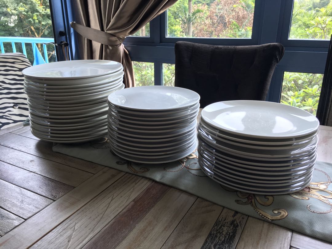 Large Classic White Dinner Plates Only 1 Per Piece Furniture Home Living Kitchenware Tableware Dinnerware Cutlery on Carousell