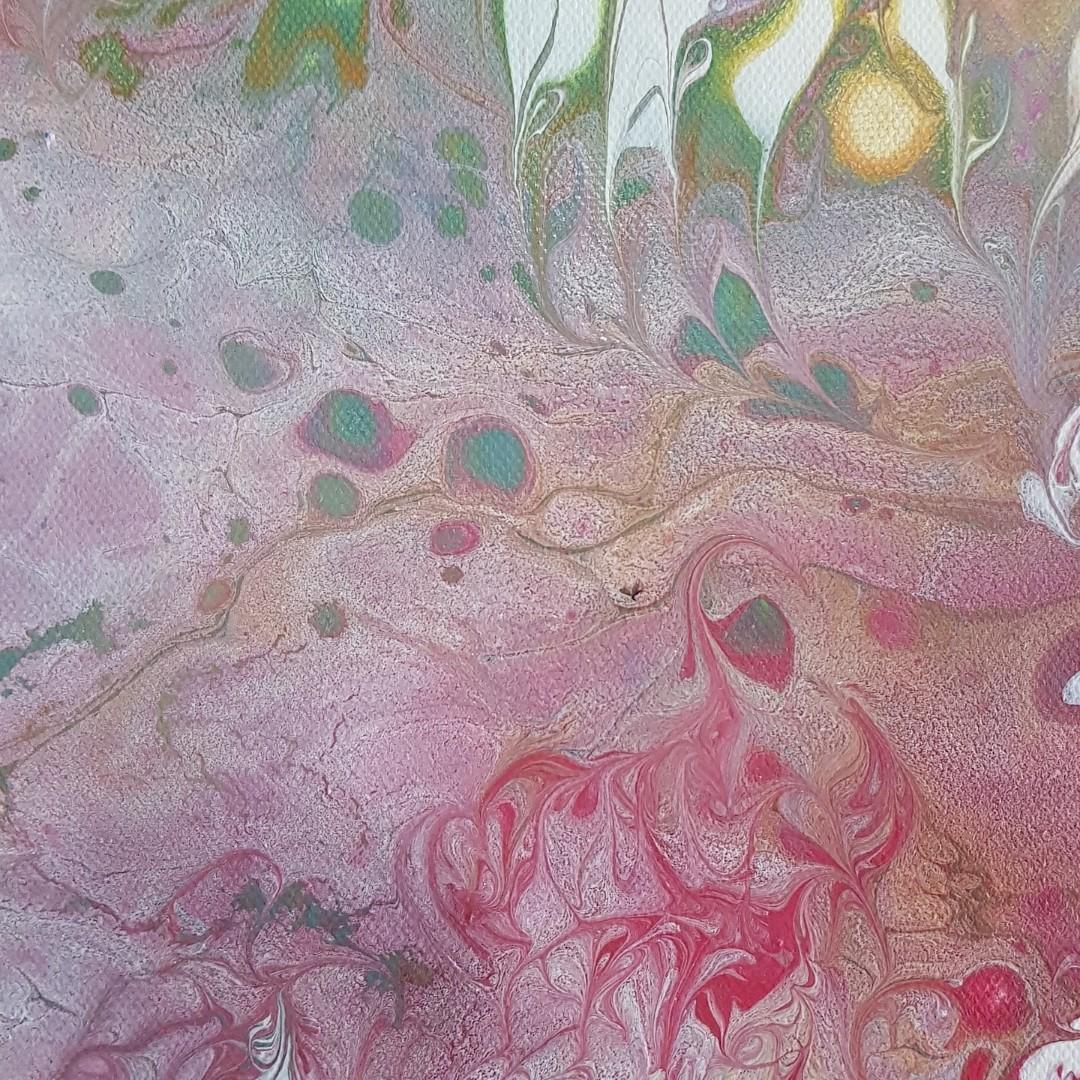 Lavendar Mist (Category: Art & Prints) located in Singapore. Submitted by artzdelight_cath (Listing ID 138091237, Image 6). Description: 18 inch x 14 inch . Acrylic on stretched Canvas. An Abstract expressionism. Inspired by Jackson Pollock works. An original work by ArtzDelight..