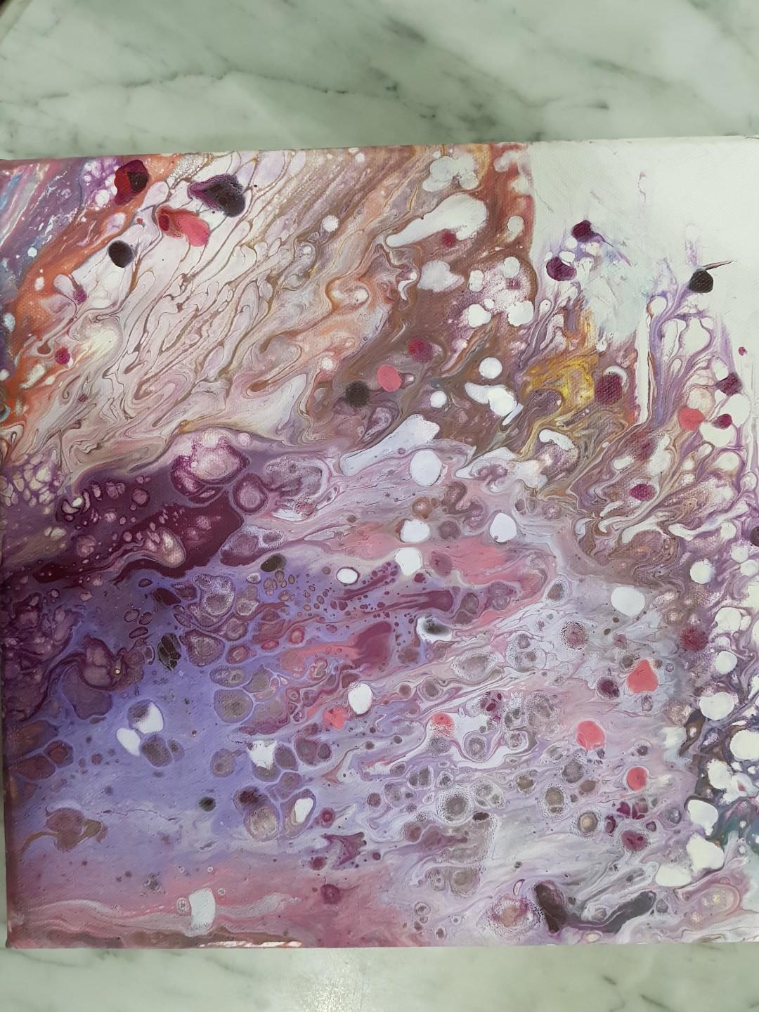 Lavendar Mist (Category: Art & Prints) located in Singapore. Submitted by artzdelight_cath (Listing ID 138091237, Image 2). Description: 18 inch x 14 inch . Acrylic on stretched Canvas. An Abstract expressionism. Inspired by Jackson Pollock works. An original work by ArtzDelight..