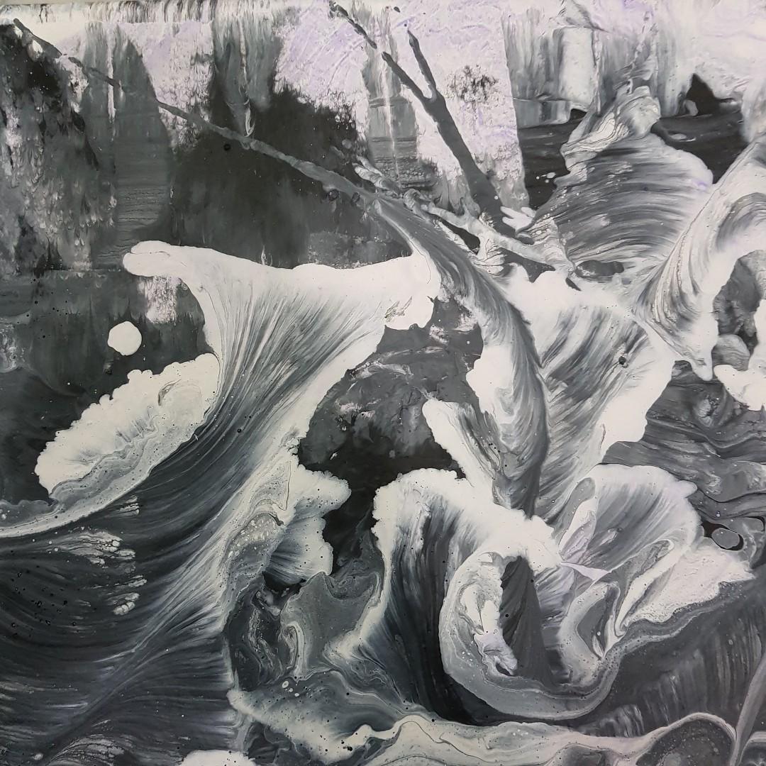 Lavendar Mist (Category: Art & Prints) located in Singapore. Submitted by artzdelight_cath (Listing ID 138091237, Image 7). Description: 18 inch x 14 inch . Acrylic on stretched Canvas. An Abstract expressionism. Inspired by Jackson Pollock works. An original work by ArtzDelight..
