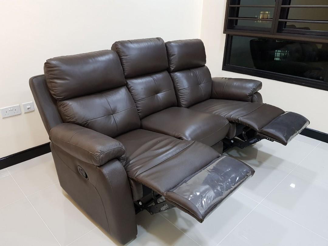 New 3 Seater Incliner Sofa Dark Brown Receipt Attached Furniture Sofas On Carousell