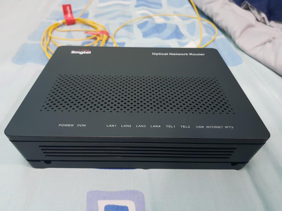 Optical Network Router from Singtel with box, Computers & Tech, Parts ...
