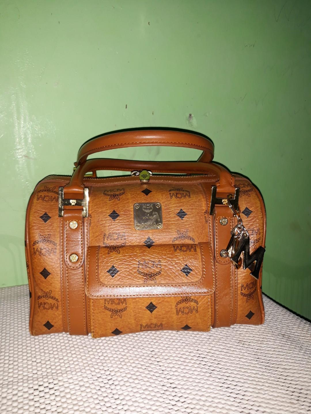 McM Boston Bag (original), Luxury, Bags & Wallets on Carousell