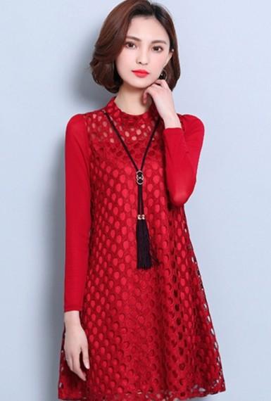 Girls plus size best sale red dress