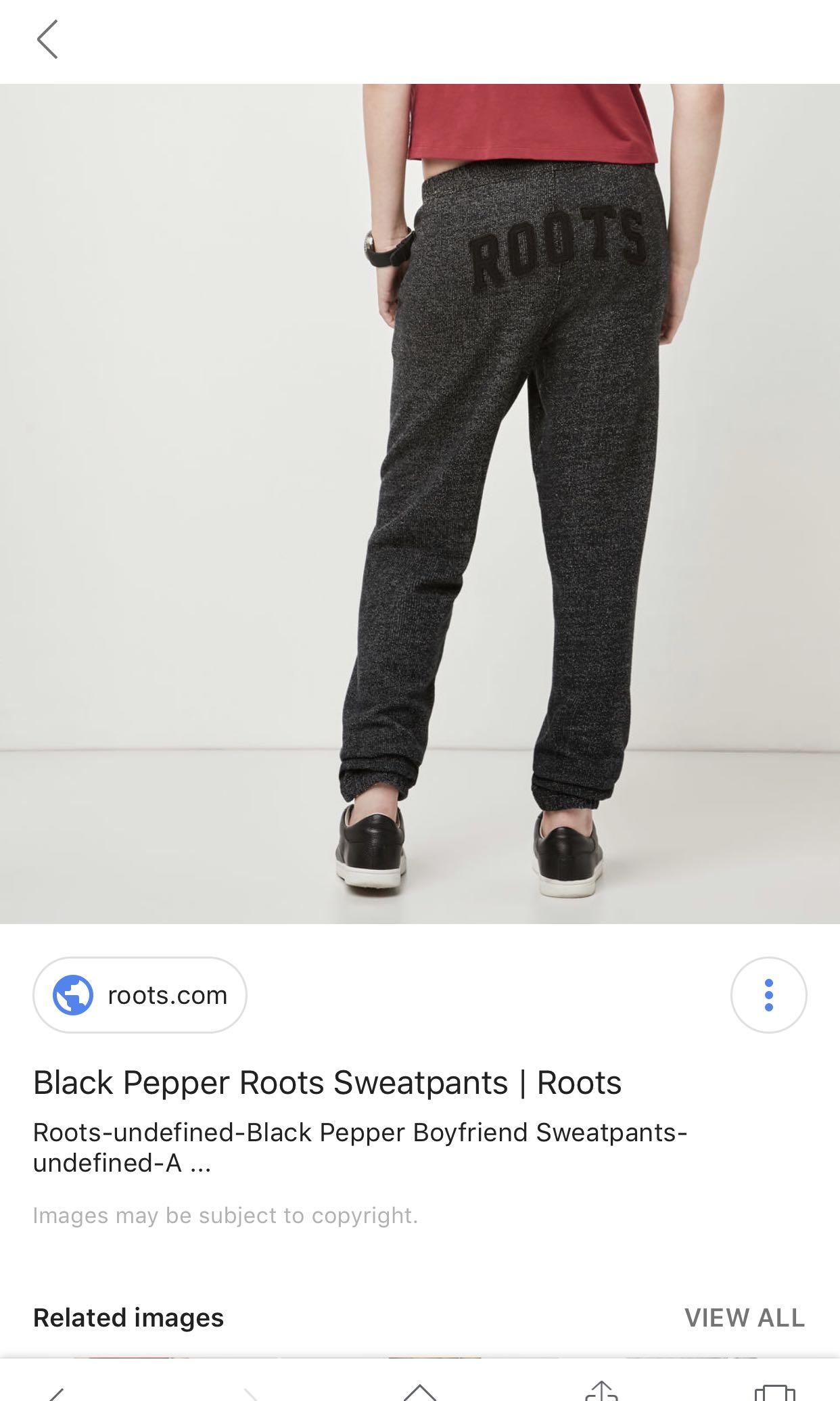 Roots salt and pepper boyfriend sweatpants deals