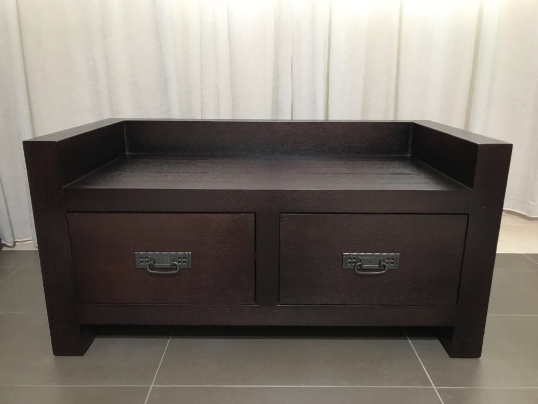 Solid Wood Storage Bench Wooden Bench With Drawers