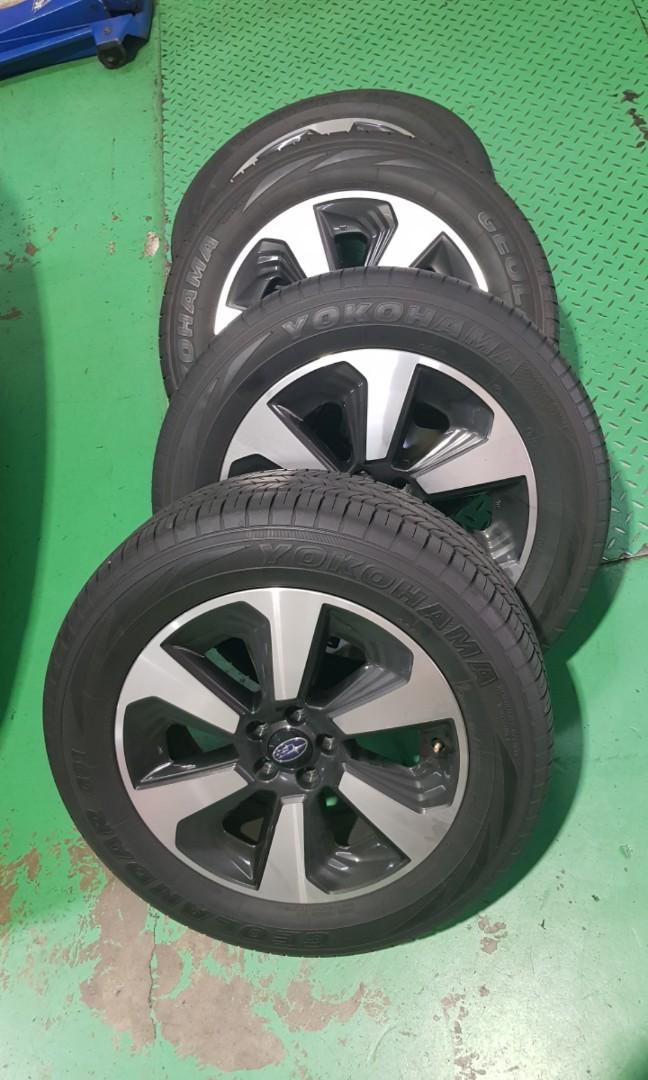 Stock Subaru Forester 17 inch rims and tyres, Car Accessories, Tyres ...