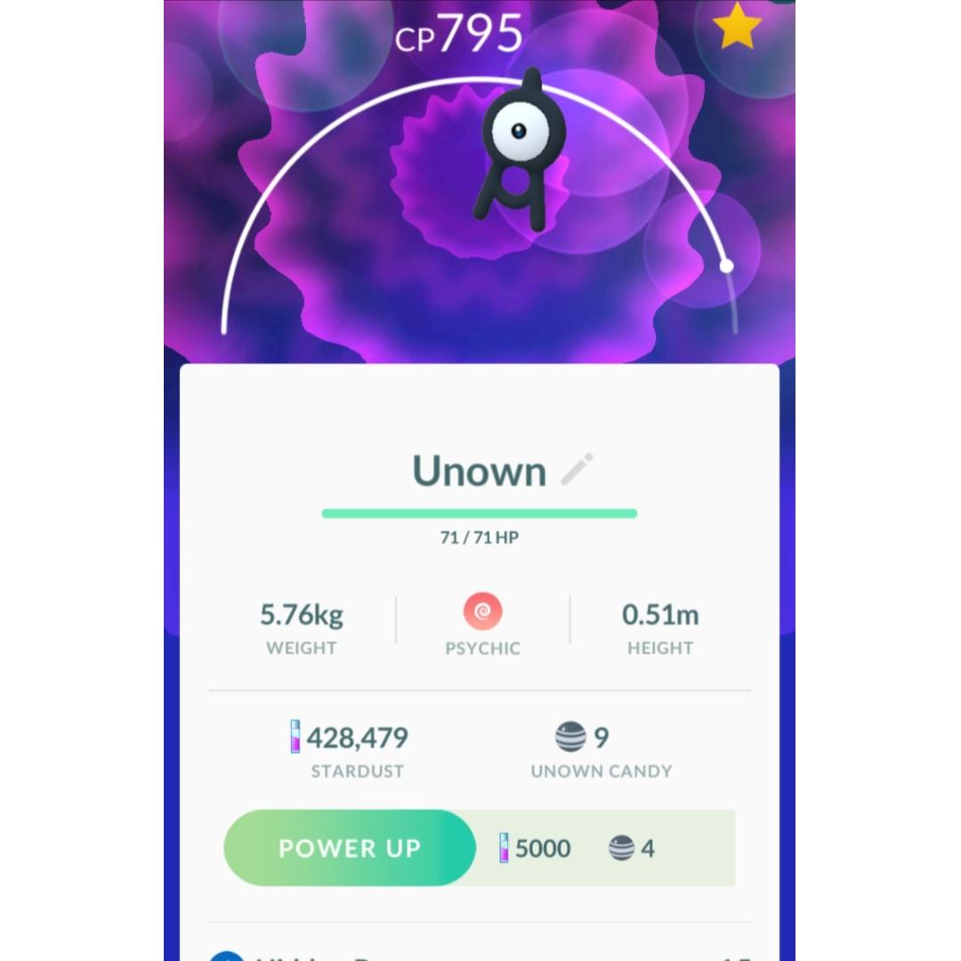 Promotion Unown A Pokemon Go Toys Games Video Gaming In Game Products On Carousell