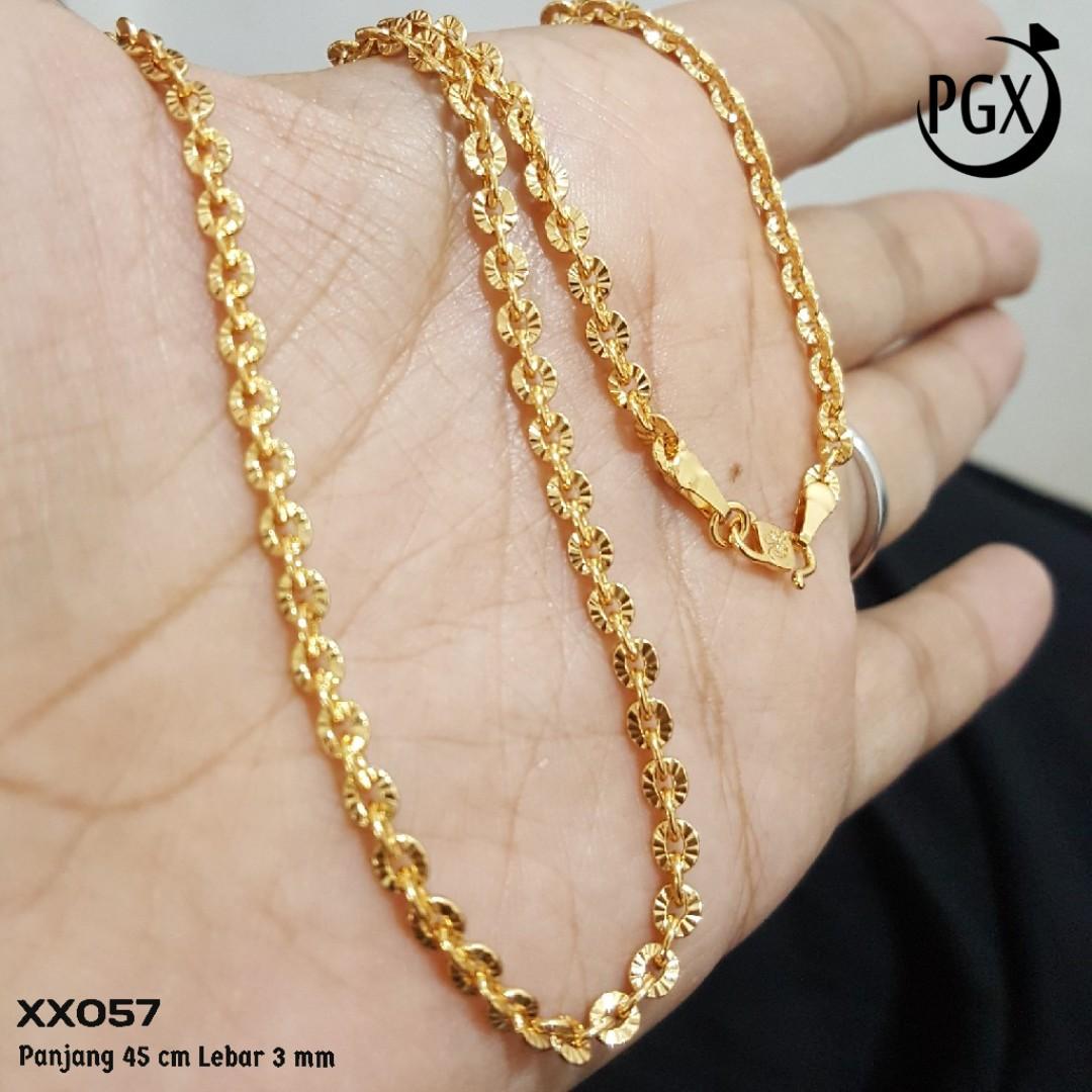 Xx57 Kalung Rantai Pecah Kopi Emas Perhiasan Imitasi Xuping Lapis Emas Fesyen Wanita Perhiasan Di Carousell