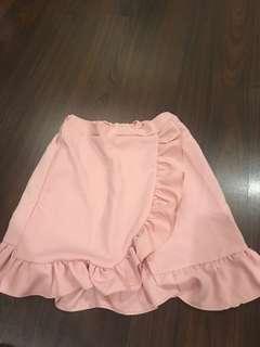 Pink Ruffled Mini Skirt