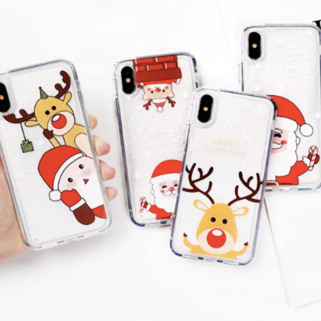 Christmas Santa Claus Deer Transparent Tumblr Phone Case