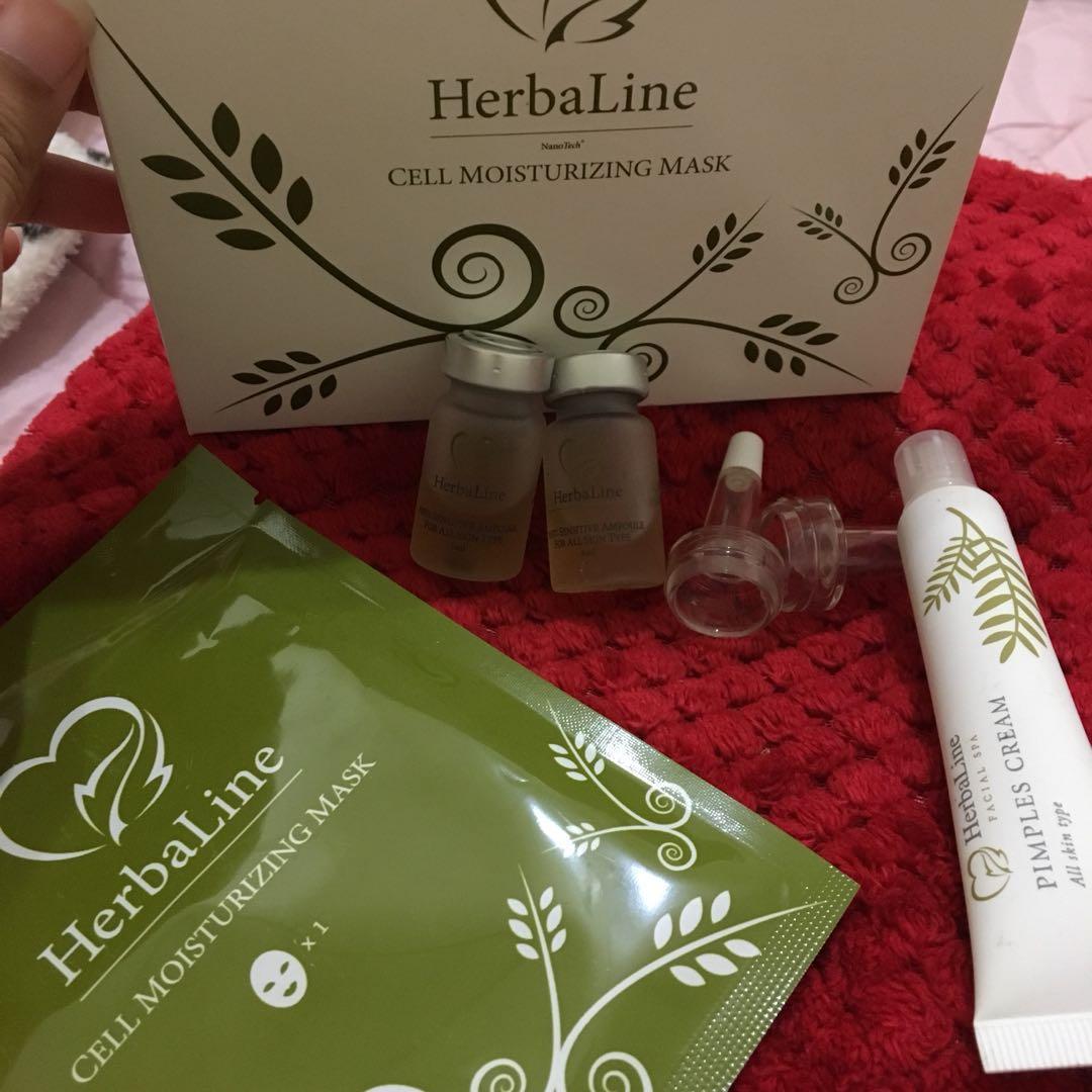 Herbaline Anti Sensitive Ampoules And Pimple Cream Cell Moisturizing Mask Set 4 In 1 Health Beauty Skin Bath Body On Carousell