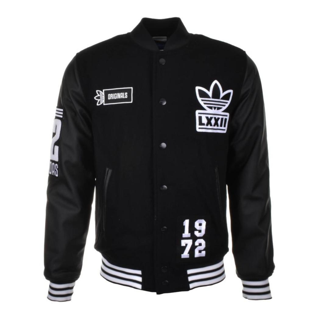 Adidas Originals BADGE BOMBER BLACK MENS Varsity Jacket 1972