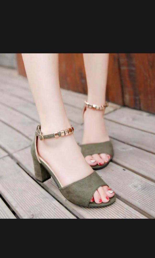army green heels