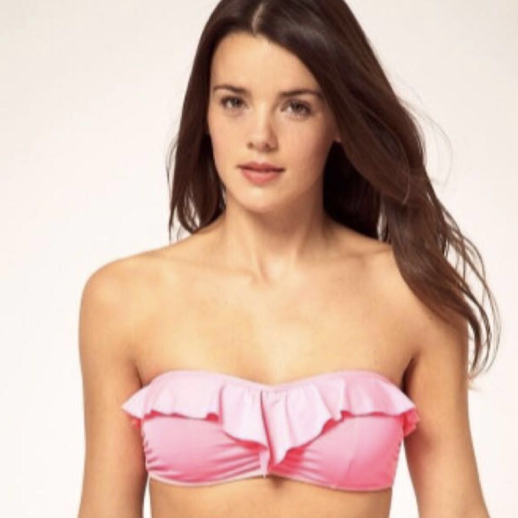 bandeau swim top with straps
