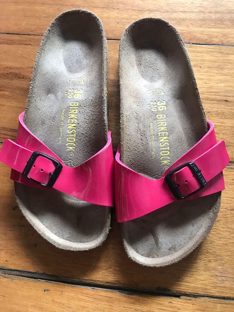 fuschia birkenstocks