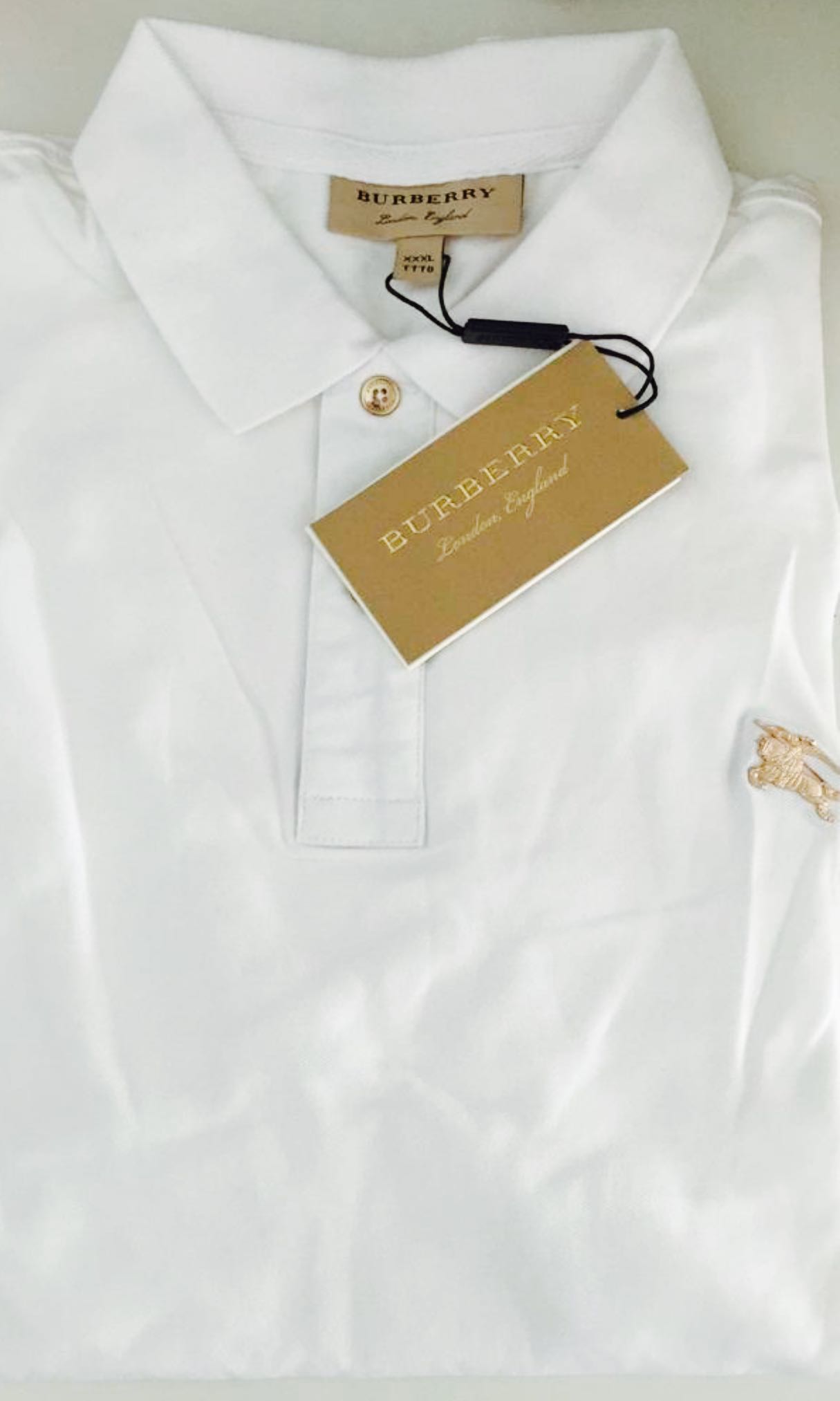 BURBERRY Gold Logo Men Polo Shirt 