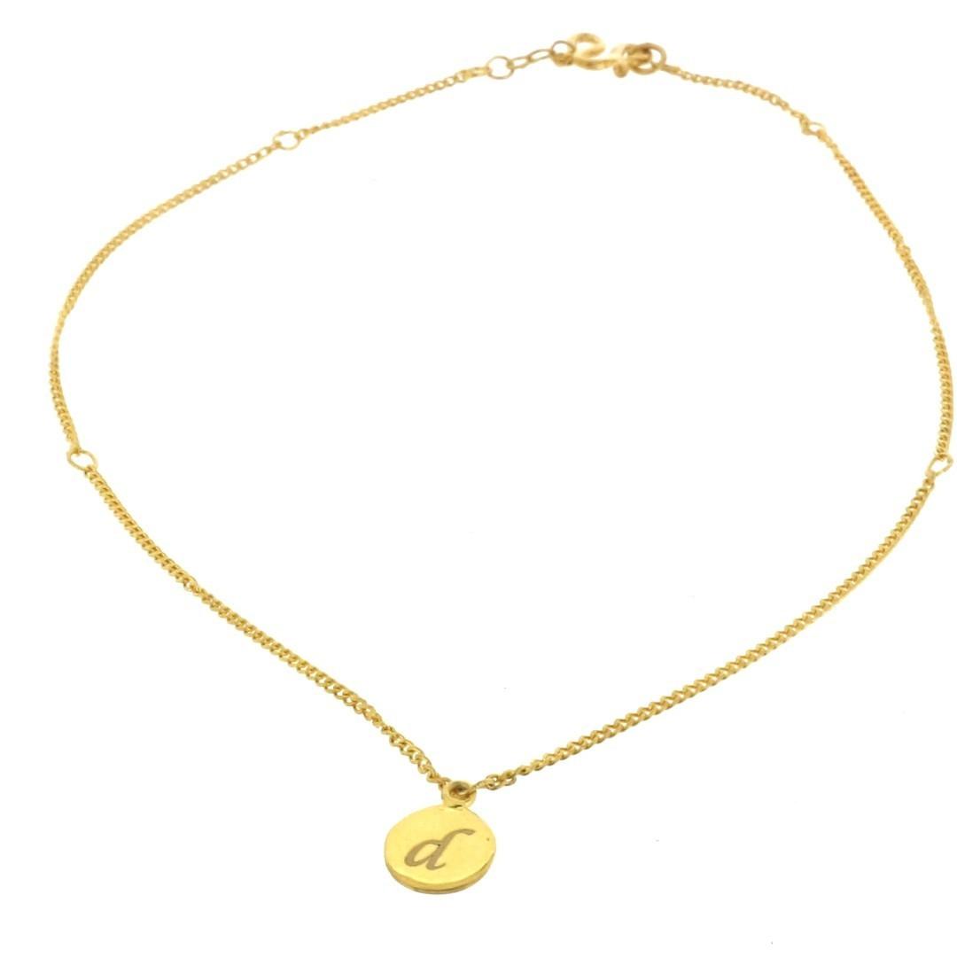 AUTIUM alphabet name plate gold anklet bracelet 999 916 18K