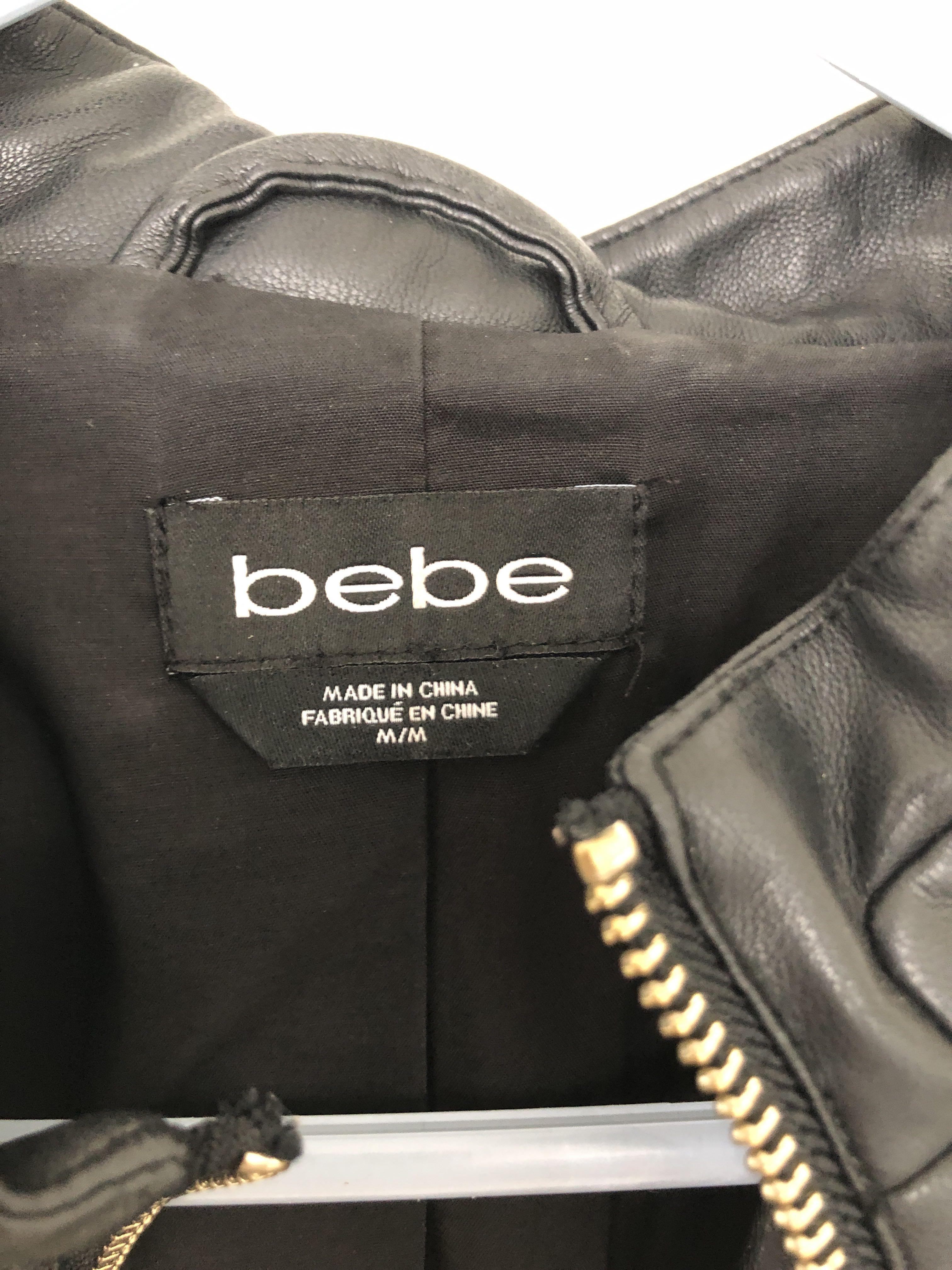 Bebe genuine leather jacket store
