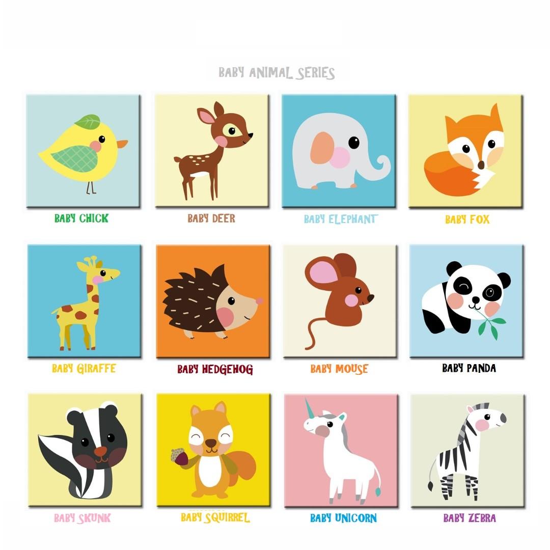 National Day Sales Diy Oil Painting By Numbers Baby Animal Series Babies Kids Toys Walkers On Carousell