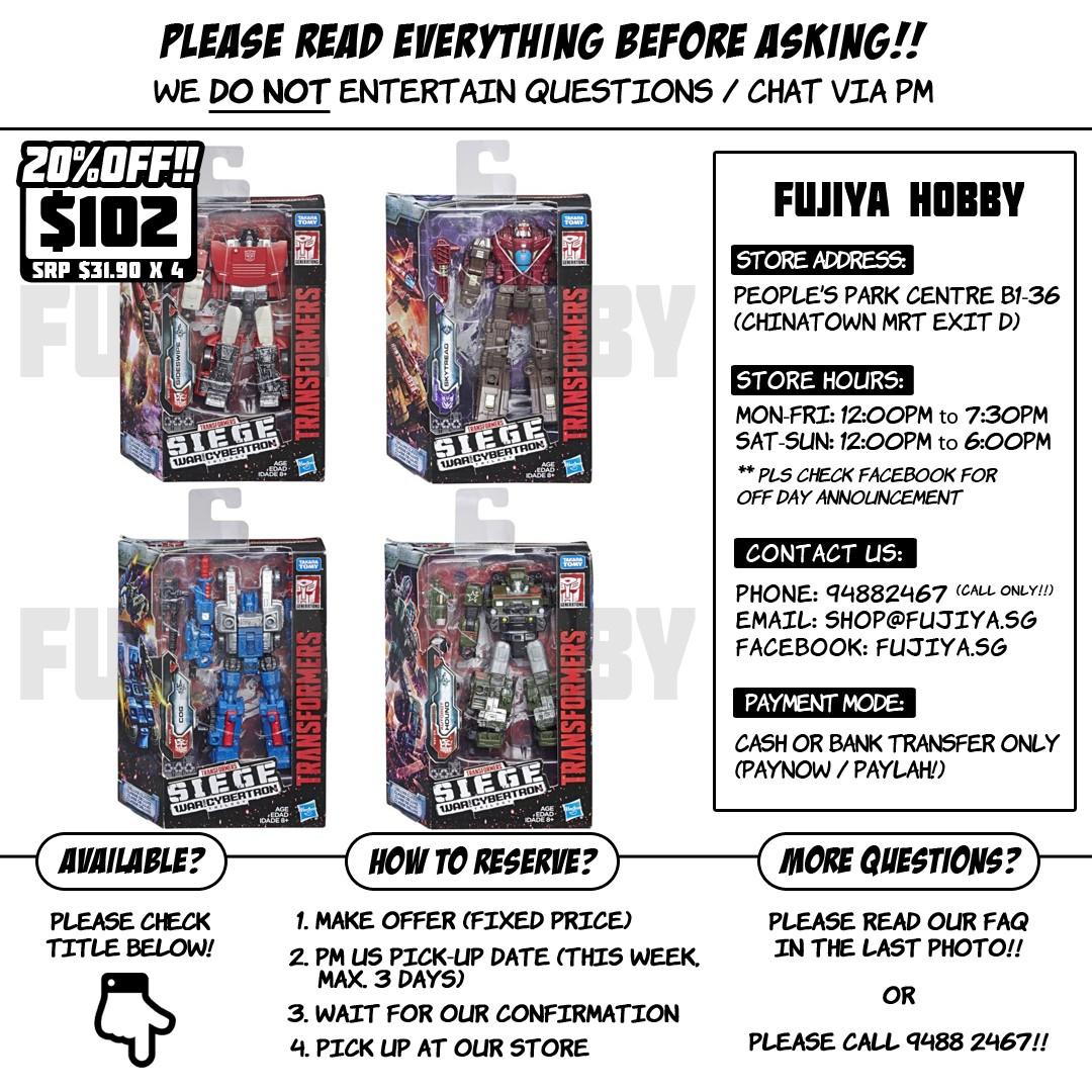 BACKORDER!!] Transformers SIEGE WFC War for Cybertron Deluxe Class