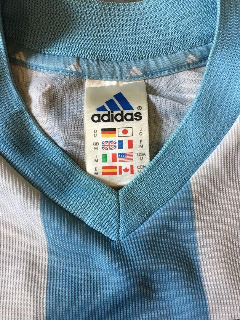 Vintage Soccer Jersey, Adidas Argentina 2002 World Cup Qualification Legendary Hernan Crespo 19 Authentic Adidas Away Shirt Camiseta Extra Large Model AVG002